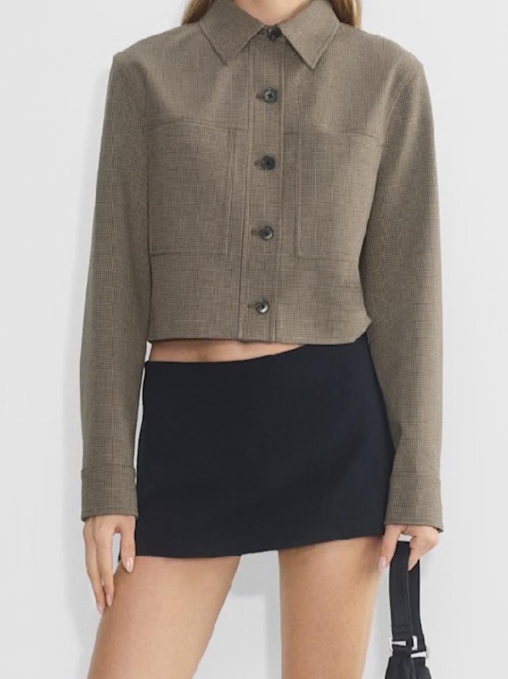 Aritzia Wilfred Cropped Plaid Jacket